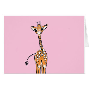 Schattigee giraffe tekening roze