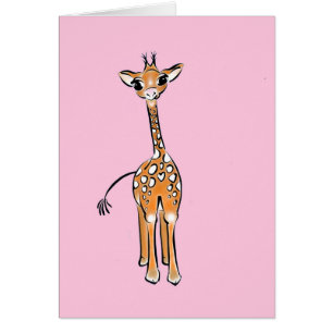 Schattigee giraffe tekening roze