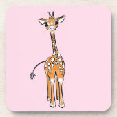 Schattigee giraffe tekening roze drankjes onderzetter (Voorkant)