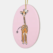 Schattigee giraffe tekening roze keramisch ornament (Links)