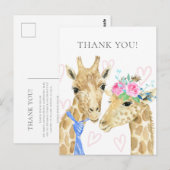 Schattigee giraffe thema dank u briefkaart (Voorkant / Achterkant)