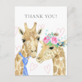 Schattigee giraffe thema dank u briefkaart (Voorkant)