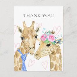 Schattigee giraffe thema dank u briefkaart