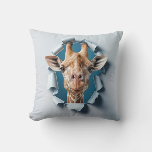 Schattigee Giraffe uit een papiergat Kussen (Voorkant)