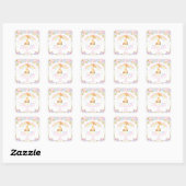 Schattigee Giraffe Verjaardag Baby shower Dank u g Vierkante Sticker (Vel)