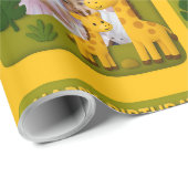 Schattigee Giraffe Verjaardag Foto  Cadeaupapier (Rol Hoek)