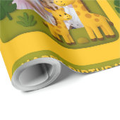 Schattigee Giraffe Verjaardag Foto  Cadeaupapier (Rol Hoek)