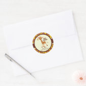 Schattigee Giraffe & Vlinder, Baby shower Ronde Sticker (Envelop)