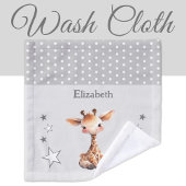 Schattigee giraffe Voeg naam toe Polka dots Stars  Washandje