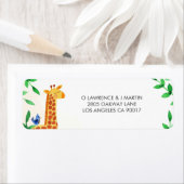 Schattigee Giraffe Vogelgroen Etiket (Insitu)