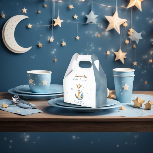 Schattigee Giraffe Waterverf Jongen Baby shower Bedankdoosjes