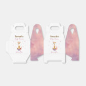Schattigee Giraffe Waterverf Meisje Baby shower Fa Bedankdoosjes (Uitgevouwen)