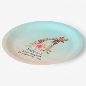 Schattigee Giraffe Waterverf Moeder & Baby Baby sh Papieren Bordje (Gekanteld)