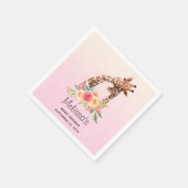 Schattigee Giraffe Waterverf Moeder & Baby Baby sh Servet (Hoek)