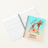 Schattigee Giraffe Waterverf Moeder & Baby Gastenb Notitieboek (Binnen)