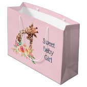 Schattigee Giraffe Waterverf Moeder & Baby Meisje Groot Cadeauzakje (Achterkant Gekanteld)