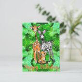 Schattigee Giraffe Zebra Tiger Safari vrienden oer Briefkaart (Staand voorkant)