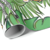 Schattigee giraffe zebra tijger oerwoud vrienden cadeaupapier (Rol Hoek)