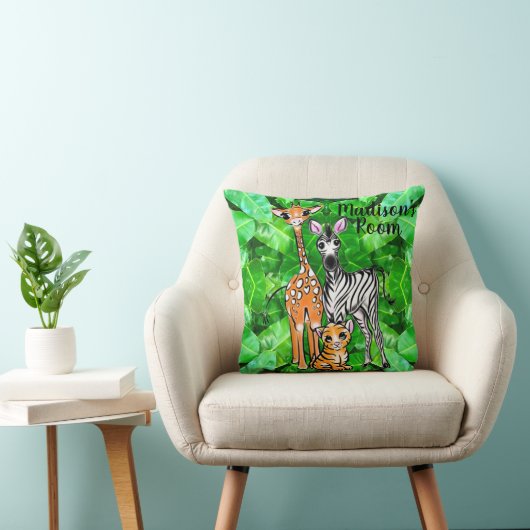 Schattigee giraffe zebra tijger oerwoud vrienden kussen (Stoel)