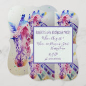 Schattigee Giraffe Zoo Dierenjongen Verjaardagsuit Kaart (Voorkant / Achterkant)