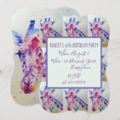 Schattigee Giraffe Zoo Dierenjongen Verjaardagsuit Kaart (Voorkant / Achterkant)