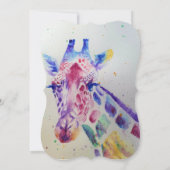 Schattigee Giraffe Zoo Dierenjongen Verjaardagsuit Kaart (Achterkant)