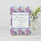 Schattigee Giraffe Zoo Dierenjongen Verjaardagsuit Kaart (Staand voorkant)