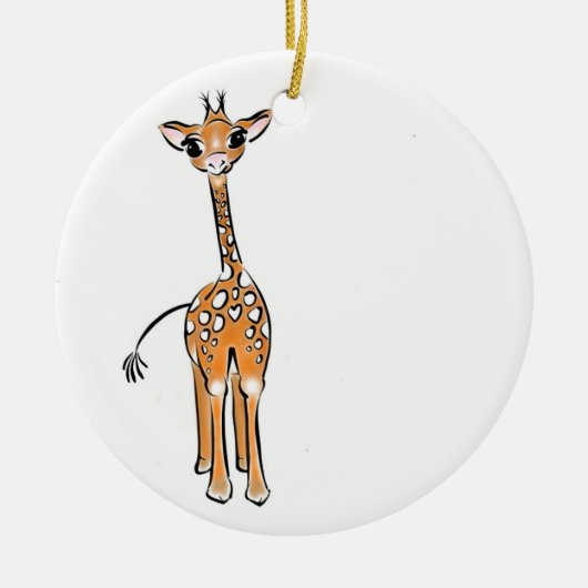 Schattigee giraffentekening keramisch ornament (Voorkant)