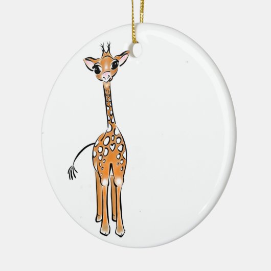 Schattigee giraffentekening keramisch ornament (Links)
