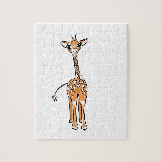 Schattigee giraffentekening legpuzzel (Verticaal)