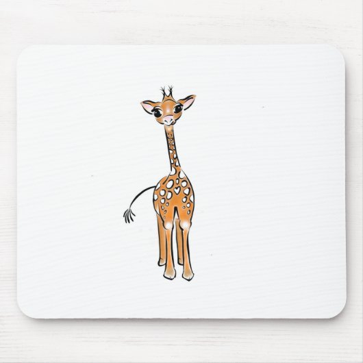 Schattigee giraffentekening muismat (Voorkant)