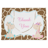 Schattigee Giraffes Baby shower dank u Groot Cadeauzakje (Voorkant)