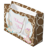 Schattigee Giraffes Baby shower dank u Groot Cadeauzakje (Voorkant Gekanteld)