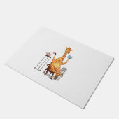 Schattigee Giraffes, boeken en theekado Deurmat (Schuin)