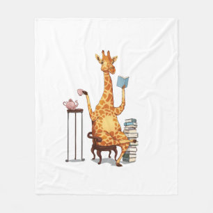 Schattigee Giraffes, boeken en theekado Fleece Deken