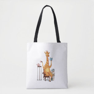 Schattigee Giraffes, boeken en theekado Tote Bag
