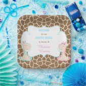 Schattigee Giraffes Geslacht onthullen Papieren Bordje (Feest)