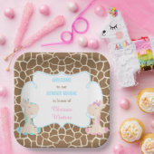 Schattigee Giraffes Geslacht onthullen Papieren Bordje (Feest)