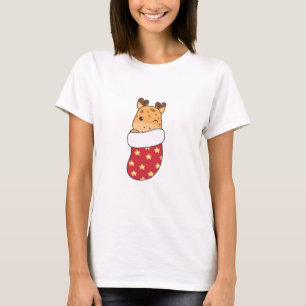 Schattigee Giraffes in kerstsok voor Christmas Gir T-shirt
