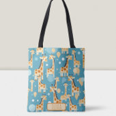 Schattigee Giraffes patroon gepersonaliseerd Tote Bag