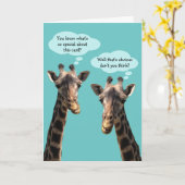 Schattigee Giraffes Verjaardag Kaart voor iedereen (Gele Bloem)