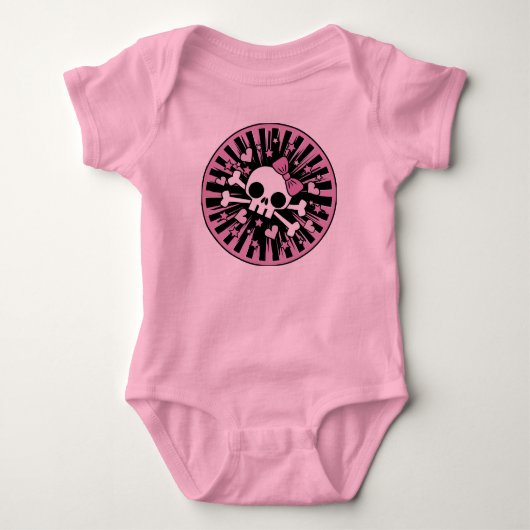 Schattigee Girlie Skull en Crossbones Romper (Voorkant)