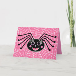 Schattigee Girlie Spider op Halloween Kaart