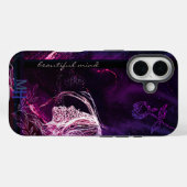 Schattigee Girly Art Paarse Galaxy Monogram Case-Mate iPhone Case (Achterkant (horizontaal))
