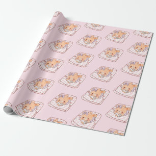 Schattigee Girly Beer lezen Shojo Manga op Gezelli Cadeaupapier