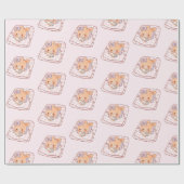 Schattigee Girly Beer lezen Shojo Manga op Gezelli Cadeaupapier (Vlak)