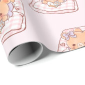 Schattigee Girly Beer lezen Shojo Manga op Gezelli Cadeaupapier (Rol Hoek)