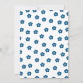 Schattigee Girly Blue Flowers en Bow verjaardagsfe Kaart (Achterkant)