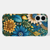 Schattigee Girly Blue Zonnebloem Tuin Abstracte Ku Case-Mate iPhone Case (Achterkant (horizontaal))