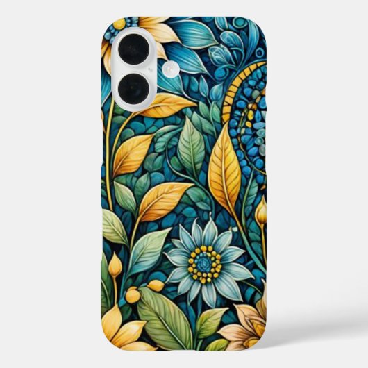 Schattigee Girly Blue Zonnebloem Tuin Abstracte Ku Case-Mate iPhone Case (Achterkant)